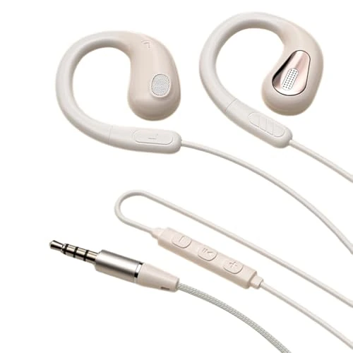 Offerta a tempo: fesoklaf Auricolari aperti con cavo, auricolari sportivi con fili da 3,5 mm/tipo C, auricolari con microfono controllo del volume e gancio per l'orecchio, per corsa, ciclismo, allenamento (3,5 mm - 0.00% da 15.99 € a 15.99 €