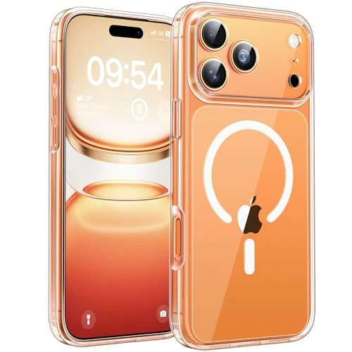 Offerta a tempo: TOCOL Cover Magnetica per iPhone 17 Pro Max 6,9 Pollic, Compatibile con MagSafe, Protezione Fotocamera Integrata, Senza Ingiallimento, Trasparente - 5% da 17.99 € a 17.09 €