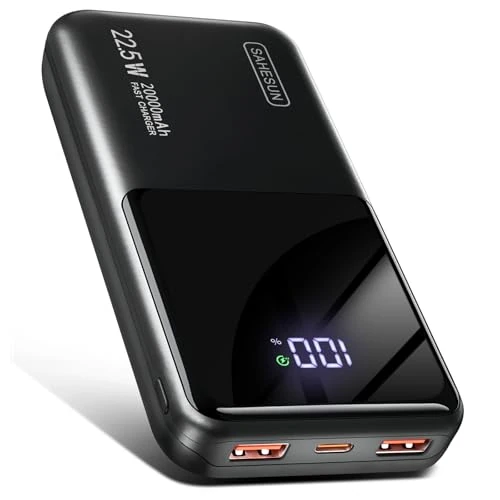 Externe accu, 22,5 W, 20.000 mAh, powerbank, draagbare accu, USB C, ingang en uitgang, PD3.0, QC4.0, snel opladen, powerbank, compatibel met smartphone, tablets 005