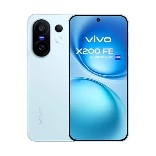 VIVO X200FE 5G, camera ZEISS telelens 50 MP, Smartphone Zeiss 6,31 inch Master Color Display, 12 + 12 GB RAM, 512 GB ROM, Dimensity 9300 plus, IP68 + IP69, 6500 mAh, 90 W FlashCharge, NFC, Blue Breeze