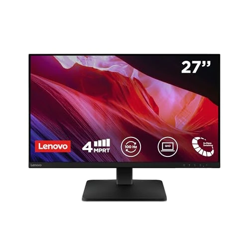Offerta a tempo: Lenovo L27qe Monitor 27" QHD (2560 x 1440), IPS, 4ms, 100Hz, Regolabile, Porte HDMI 2.1 e DisplayPort 1.4, Cavo HDMI incluso - Raven Black - 18% da 169.00 € a 139.00 €