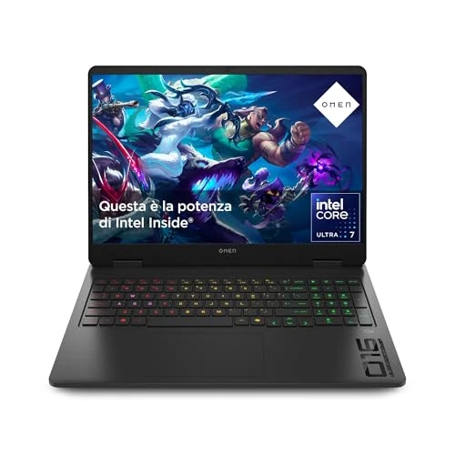 Offerta a tempo: HP OMEN 16-an0002sl, Notebook, Intel Core Ultra 7 255H, 32GB RAM, 1TB SSD, Display 16 2K IPS 165Hz, Antiriflesso, NVIDIA RTX 5060 8GB, Cam TNR 1080p, 3 Mesi di PC Game Pass Inclusi, Windows 11, Nero - 19% da 1599.99 € a 1299.99 €