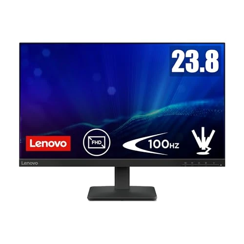 Lenovo Monitor L24-41 23" FHD (1920 x 1080), IPS, 4 ms, 100Hz, Ajustable, HDMI 2.1 y Conectores VGA, Cable HDMI Incluido, Negro Cuervo