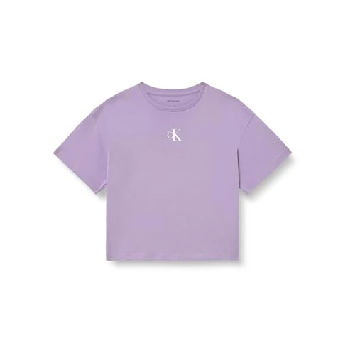 Limited-time offer: Calvin Klein Girl's Ck Logo Boxy T-Shirt LVCKSJA16G S/S T-Shirt, Purple (Soft Lavender 434-330), 16 Years from 23.00 £ to 23.00 £ (save 0.00%)