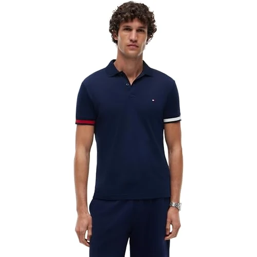 Offerta a tempo: Tommy Hilfiger Uomo Maglietta Polo Maniche Corte Liquid Cotton Slim Fit, Blu (Carbon Navy), S - 54% da 109.90 € a 50.81 €