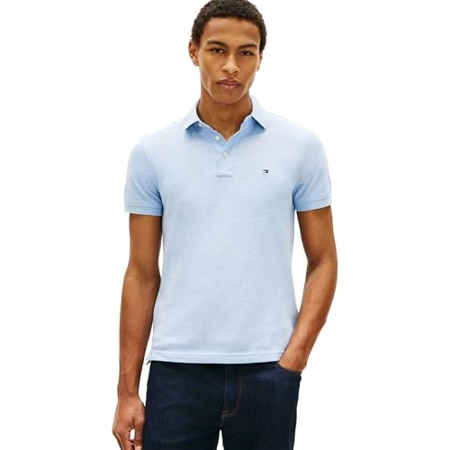 Oferta limitada: Tommy Hilfiger 1985 Slim Polo Mw0mw17771 S/S, Blue (Vessel Blue Heather), M para Hombre de 79.95 € a 33.46 € (ahorro 58.15%)