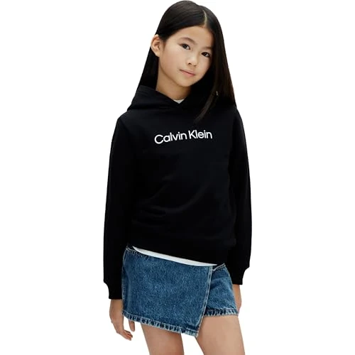 Offerta a tempo: Calvin Klein Bambini Unisex Felpa con Cappuccio Terry con Logo, Nero (Black [CSI] 25Cw1000175Ck), 16 Anni - 17% da 35.99 € a 29.99 €