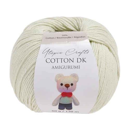 Oferta limitada: Utopia Crafts Amigurumi Cotton DK Yarn for Crochet and Knitting 50% Cotton, 50% Acrylic Blended, 50g (1, Bone) de 4.50 € a 4.50 € (ahorro 0.00%)