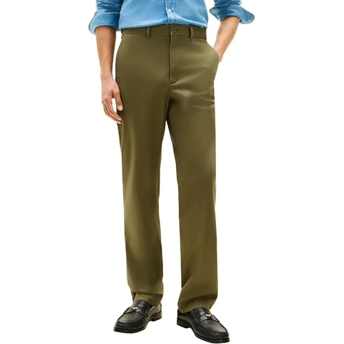 Offerta a tempo: Tommy Hilfiger Uomo Pantaloni Chino Dover Essential Twill Relaxed Fit, Verde (Dark Artichoke), 34W/36L - 0.00% da 37.09 € a 37.09 €