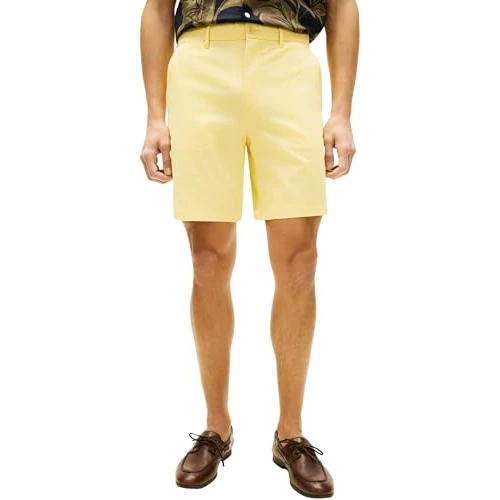 Oferta limitada: Tommy Hilfiger Dover ESS - Pantalón Corto de Sarga para Hombre, 8 Pulgadas, MW0MW42352, Amarillo, 30W/Nil de 89.90 € a 44.92 € (ahorro 50%)