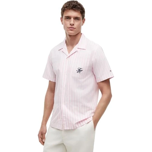 Oferta limitada: Tommy Hilfiger Papertouch Pop STP Sslv Swimshop Mw0mw42986 Otras Camisas, Pink (Classic Pink/Stripe), L para Hombre de 89.90 € a 52.73 € (ahorro 41%)