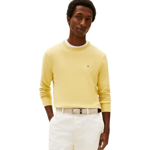 Offre limitée : Tommy Hilfiger Essential Ssnl Cotton Crew Neck Mw0Mw39999 Jaune S de 59.00 € à 59.00 € (0.00% de remise)