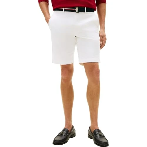 Limited-time offer: Tommy Hilfiger Men's Denton 9.5" Ess Twill W/Belt MW0MW42349, White, 30W / Nil from 68.00 £ to 33.10 £ (save 51.32%)