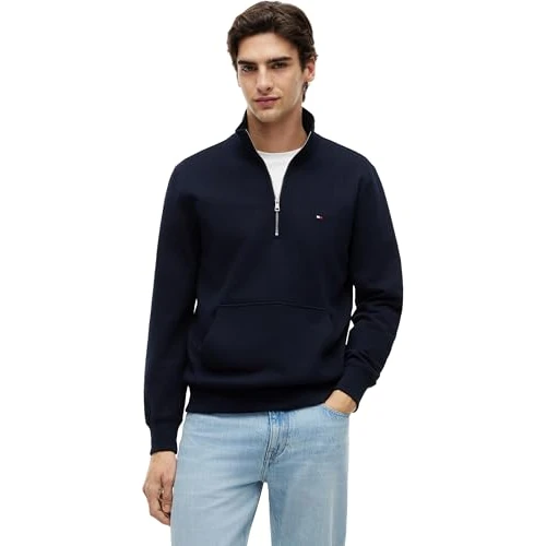 Oferta limitada: Tommy Hilfiger Essential Terry MW0MW43115 - Sudadera de Tela de Toalla con Cremallera de 1/4 para Hombre, Color Azul, Talla L de 119.90 € a 119.90 € (ahorro 0.00%)