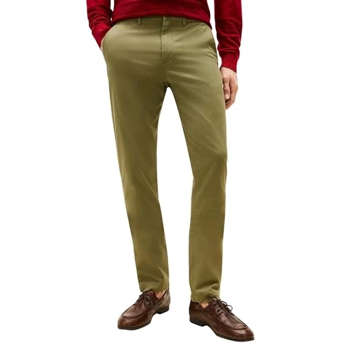 Offerta a tempo: Tommy Hilfiger Uomo Pantaloni Bleecker Chino Slim Fit, Verde (Dark Artichoke), 34W/36L - 0.00% da 56.96 € a 56.96 €