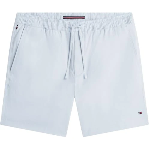 Zeitlich begrenztes Angebot: Tommy Hilfiger Herren Chino Shorts Dover Poplin aus Baumwolle mit Stretch, Blau (Breezy Blue), 34W von 79.90 € auf 43.33 € (46% Rabatt)