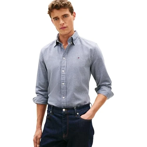 Offerta a tempo: Tommy Hilfiger Camicia Flex Dobby SF Uomo Mw0Mw29970, Blu, S - 0.00% da 89.90 € a 89.90 €