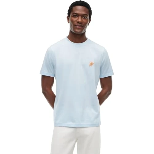 Offerta a tempo: Tommy Hilfiger Uomo T-Shirt Maniche Corte Script Monogram in Cotone, Blu (Keepsake Blue), XL - 74% da 59.90 € a 15.39 €