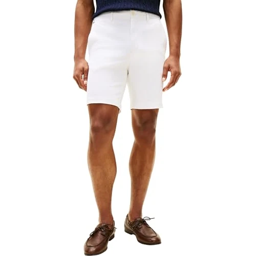 Offre limitée : Tommy Hilfiger Dover Short en sergé Ess MW0MW42352 pour Homme Blanc Taille 30W de 89.90 € à 62.93 € (30% de remise)