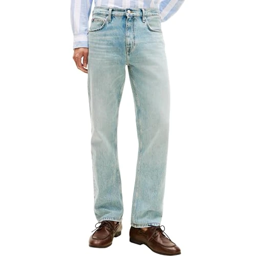 Offerta a tempo: Tommy Hilfiger Uomo Jeans Regular Straight Dover in Cotone, Blu (Maxwell Blue), 38W/36L - 80% da 129.90 € a 26.48 €