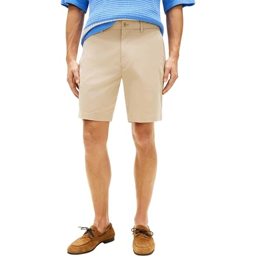 Oferta limitada: Tommy Hilfiger Dover ESS - Pantalón Corto de Sarga para Hombre, 8 Pulgadas, MW0MW42352, Caqui, 40W/Nil de 89.90 € a 48.95 € (ahorro 46%)