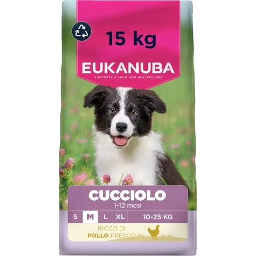 Offerta a tempo: EUKANUBA Crocchette per cuccioli taglia media con pollo fresco, 15 kg - 0.00% da 47.91 € a 47.91 €