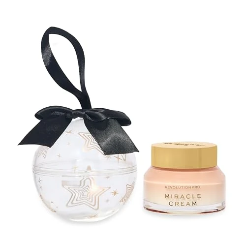 Revolution Pro Miracle Cream Bauble, lichte gezichtscrème met niacinamide, vitamine C en hyaluronzuur, cadeauset, vegan en dierproefvrij