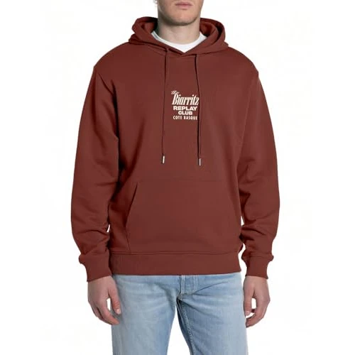 Offre limitée : Replay Sweat à Capuche pour Homme, Chocolat 323 (Marron), M de 44.30 € à 44.30 € (0.00% de remise)