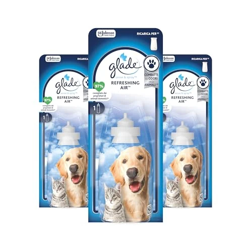 Offerta a tempo: Glade Sense & Spray, Profumatore con sensore di movimento, Fragranza Refreshing Air™, Combatte gli odori degli animali domestici, Formato da 3 Ricariche - 36% da 9.39 € a 5.99 €