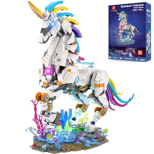 Limited offer: JMBricklayer Unicorn Building Sets for Adults with Lights 70008, Myth Art Creator Animals Display Ideas, Magical Rainbow Unicorn Home Decor, Building Toys Christmas Birthday Gifts for 14+(1492 PCS) from 79.99 EUR to 79.99 EUR (save 0%)