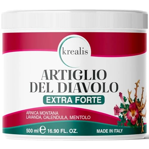 Offerta a tempo: Artiglio Del Diavolo Forte, Alta Concentrazione di Arnica e Artiglio del Diavolo, 500ML, Pomata Antinfiammatoria Forte Crema per Dolori Articolari e Muscolari, Cervicale, Contratture, Mal di Schiena - 40% da 21.99 € a 13.29 €