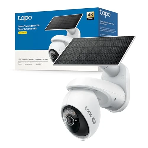 Offerta a tempo: Tapo C660 KIT 4K 8MP Telecamera Pannello Solare, 360 ° Visuale, Visione Notturna a Colori Starlight, Batteria 10000mAh, Connettività WiFi 5G/2.4G, Rilevamento AI, IP66, Allarme Rapida e Antifurto - 25% da 199.99 € a 149.99 €