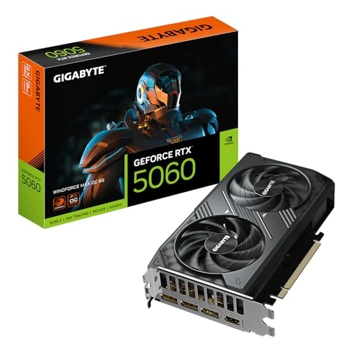 Zeitlich begrenztes Angebot: Gigabyte GeForce RTX 5060 WINDFORCE MAX OC 8G Grafikkarte – 8 GB GDDR7, 128 Bit, PCI-E 5.0, 2512 MHz Kernfrequenz, 3 x DisplayPort, 1 x HDMI, NVIDIA DLSS 4, GV-N5060WF2MAX OC-8GD von 387.71 € auf 299.90 € (23% Rabatt)