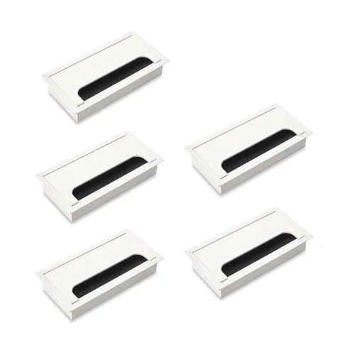 Offerta a tempo: Emuca - Lotto di 5 passacavi da tavolo Quadrum, rettangolare, 159x80mm, da incasso, Alluminio, Verniciato bianco - 0.00% da 80.08 € a 80.08 €