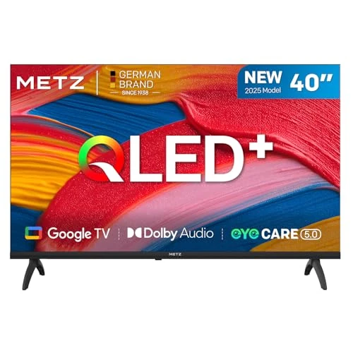 Offre limitee: Metz QLED TV 40 Pouces (100 cm) FHD Smart LED Television Google Tele HDR 10 Dolby Audio Bluetooth 5,1 EyeCare Tuner DVB-T/-T2/-C/-S/-S2 CI+ (2025 Modèle, Noir 40MQF7000Z) de 189.99 EUR a 175.99 EUR (economie 7%)