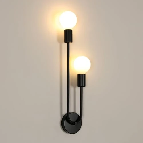 Offerta a tempo: Riserva Lampada da Parete Interno E27, 2 Luci, Nera - 0.00% da 24.99 € a 24.99 €