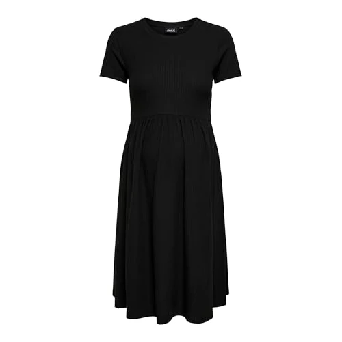 Offerta a tempo: ONLY MATERNITY Olmmalaya S/S O-Neck Abk Dress Jrs Noos, Nero, XXL Donna - 50% da 34.99 € a 17.50 €