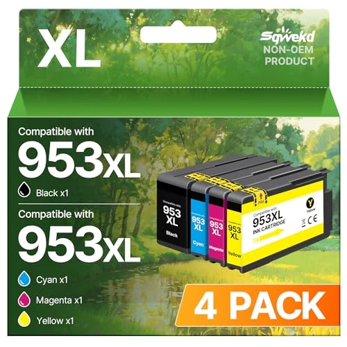 Sqwekd 953XL regenerowane wkłady do wkładów HP 953XL Multipack kompatybilne z HP Officejet Pro 7720 7740 8715 8210 8710 7730 8216 8218 8718 8719 8720 8725 8730 8730 87718 8719 8720 8725 8730 8740