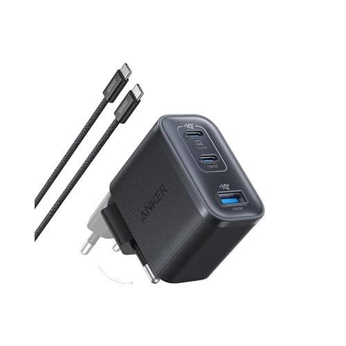 Offerta a tempo: Anker Caricatore USB C 70W, Adattatore di Alimentazione ad Alte Prestazioni con Rapido a 3 Porte, Caricatore PIQ 3.0 per iPhone 17 Pro Max/Serie 16-12, MacBook Pro, iPad, Galaxy, Pixel e Altro (Nero) - 30% da 49.99 € a 34.99 €