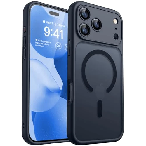 Offre limitée : CANSHN Coque Magnétique pour iPhone 17 Pro Max (6,9 Pouces), Compatible avec MagSafe, [Protection Complète de l'appareil Photo] Housse Fond Mat Translucide,Noir de 12.74 € à 11.99 € (6% de remise)