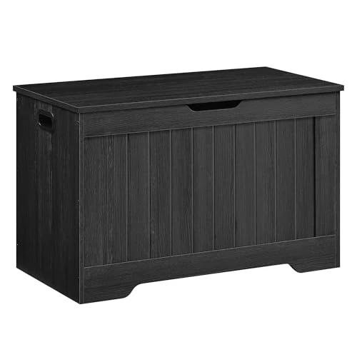 Offerta a tempo: VASAGLE Cassapanca Contenitore, Panchina da Ingresso con 2 Cerniere di Sicurezza, Stile Rustico, 40 x 76 x 48 cm, per Ingresso, Camera da Letto, Soggiorno, Grigio Antracite LHS011B02 - 19% da 55.99 € a 45.18 €