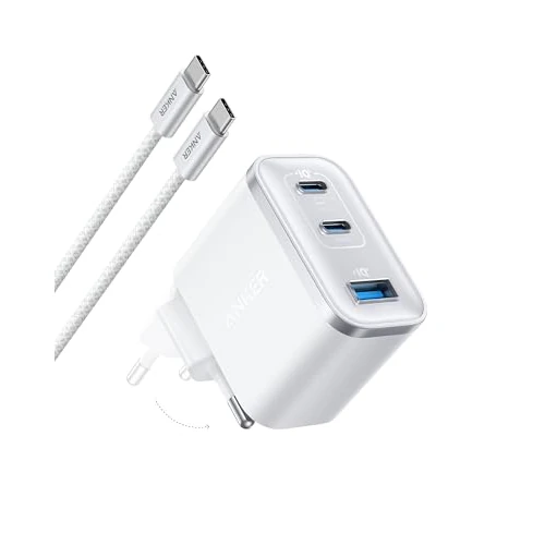 Offerta a tempo: Anker Caricatore USB C 70W, Adattatore di Alimentazione ad Alte Prestazioni con Rapido a 3 Porte, Caricatore PIQ 3.0 per iPhone 17 Pro Max/Serie 16-12, MacBook Pro, iPad, Galaxy, Pixel e Altro(Bianco) - 40% da 49.99 € a 29.99 €