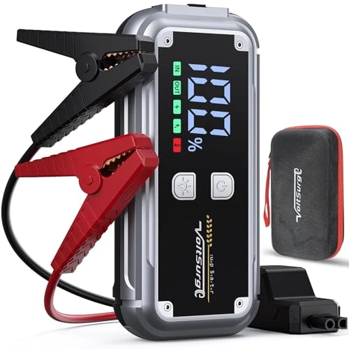 Arrancador de Coche 6000A - Arrancador Portátil para Motores de 8.0L Gasolina/6.0L Diésel, Batería de Emergencia 12V con USB Rápido Luz LED Ideal para Autos, Camiones, Motos y Más (D05)