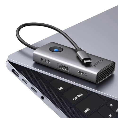 ORICO USB C Docking Station, 6 in 1 USB C Hub with HDMI 4K+PD100W+3 USBA 3.0+USBC 3.0, USB C Dock Multiport Adapter for MacBook/Dell/HP/Surface/Lenovo