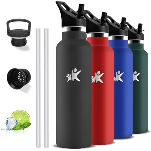 Limited-time offer: Grsta Insulated Water Bottle 1 Litre BPA-Free Drinking Bottle with Straw Leakless Thermal Bottle Insulated Vacuum Sports Camping Yoga Gym from 24.44 GBP to 24.44 GBP (save 0%)