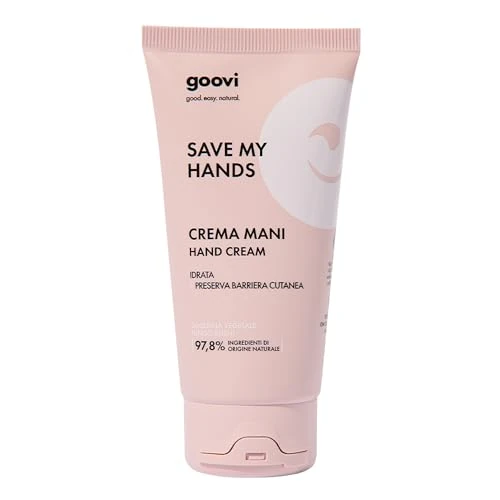 Offerta a tempo: Goovi, Save My Hands, Crema Mani ad Idratazione Profonda, Riequilibra la Barriera Cutanea, Formula con Olio di Mandorle e Fungo Reishi Antiossidante, Ingredienti di Origine Naturale, Vegan, 75 ml - 21% da 8.90 € a 7.00 €