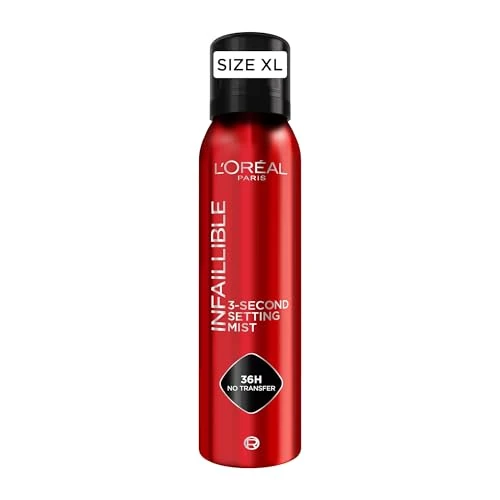 L'Oréal Paris Infaillible 3-second Setting Mist XXL, do utrwalania makijażu, utrwalający w ciągu 3 sekund, spray utrwalający do 36 godzin, 150 ml