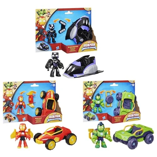 Tijdelijke aanbieding: Marvel Iron Man and His Awesome Friends-speelgoedbundel, 3 actiefiguren en 3 speelgoedvoertuigen met accessoires van 29.49 € naar 29.49 € (0.00% korting)