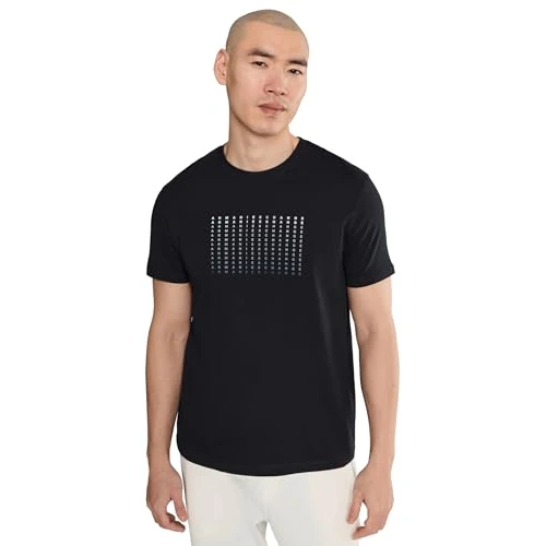Offerta a tempo: Armani Exchange Plain 3D Printed Front Logo T-Shirt, Navy Scuro, L Uomo - 40% da 33.10 € a 19.90 €