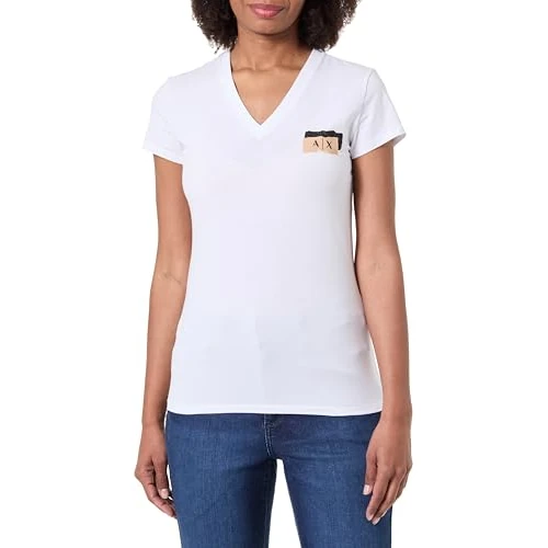 Zeitlich begrenztes Angebot: Armani Exchange Women's Salin de Giraud, Shiny Color Contrast Logo T-Shirt,White,L von 25.78 € auf 25.78 € (0.00% Rabatt)